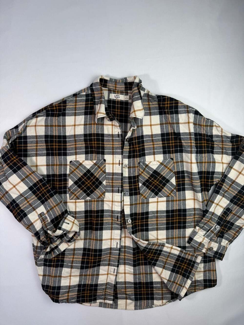 UGG Deborah Plannel Shirt Black Plaid Medium